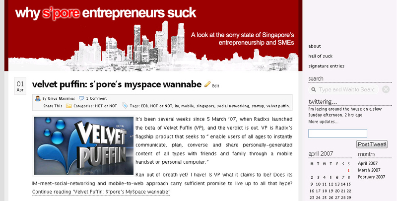 Why S'porean Entrepreneurs Suck